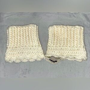 Crochet boutique boot cuffs - soft - off white NEW -boho - coquette girl